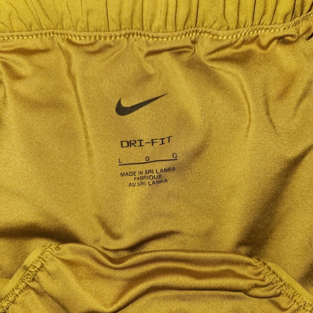 nike ultra hi waisted shorts Mustard Yellow Pockets Inside Liner Slimming Run L